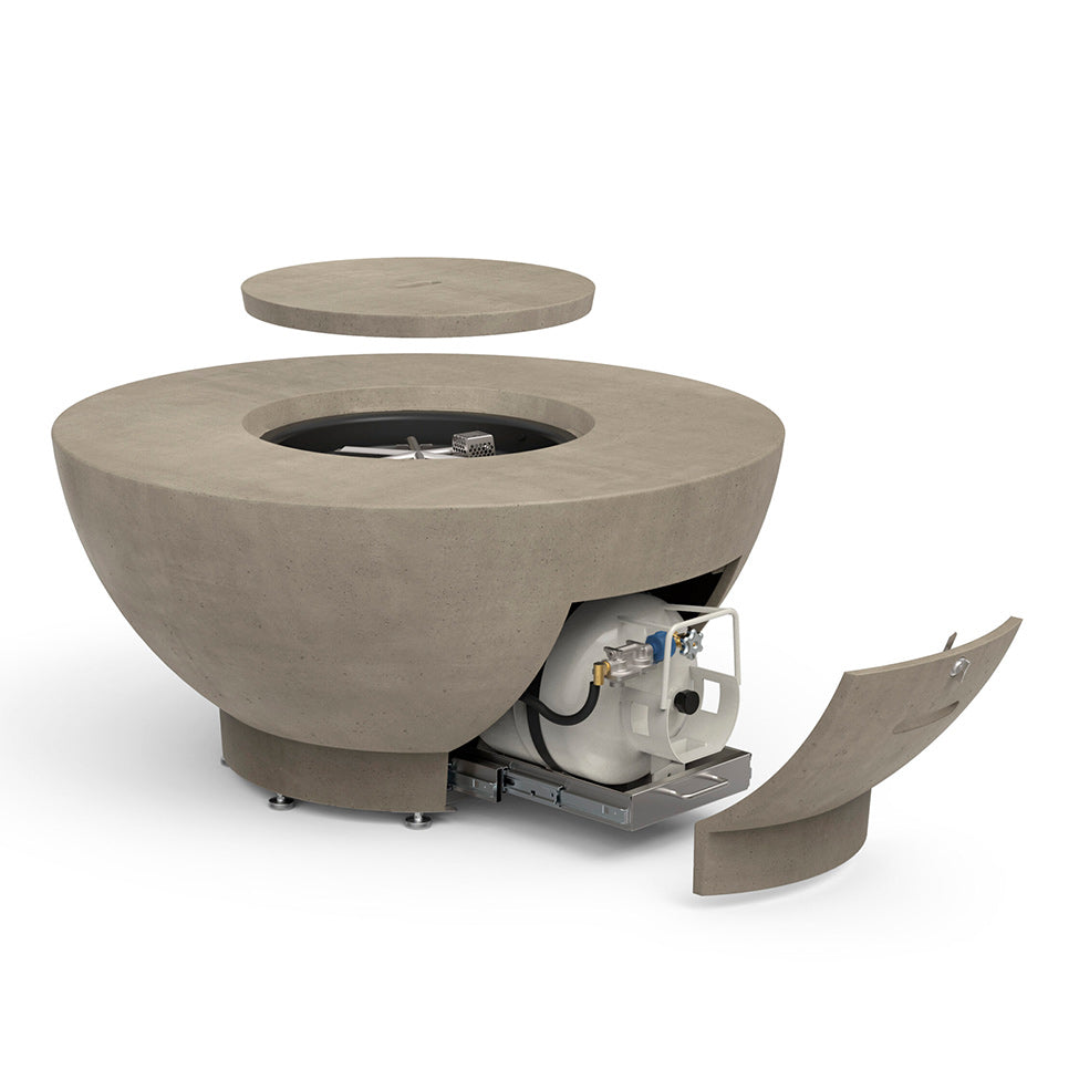 American Fyre Designs 48" Round GFRC Chat Height Propane Fire Bowl (GFRC Cover included)