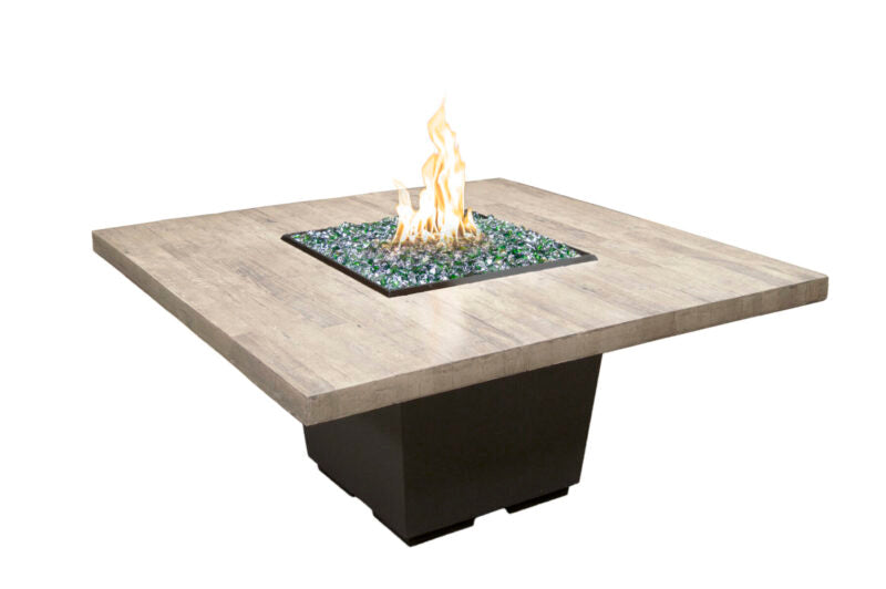 American Fyre Designs Reclaimed Wood Cosmopolitan Square Dining Firetable