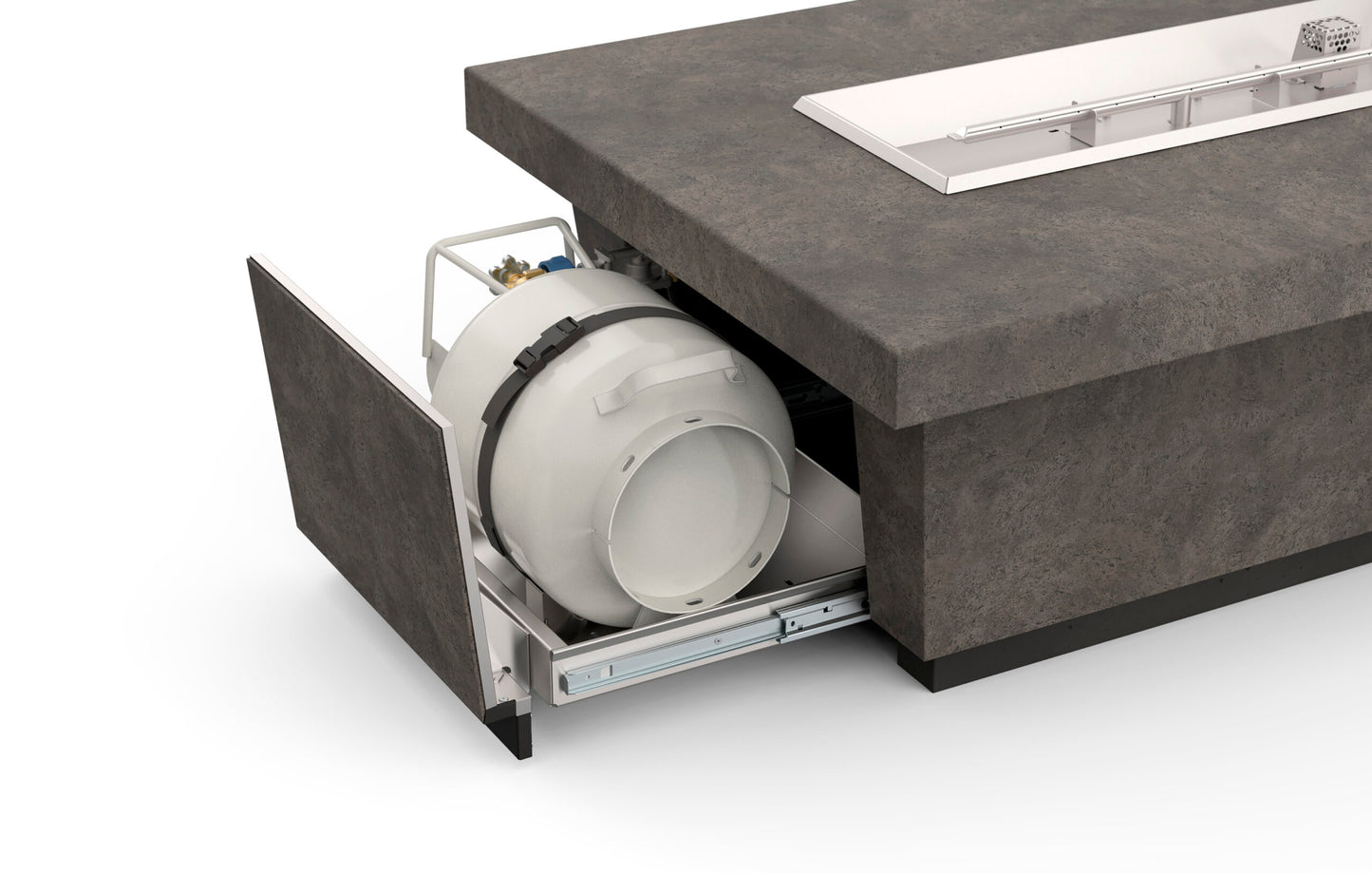 American Fyre Designs Contempo Long LP Select 76-Inch Rectangular GFRC Chat Height Propan Gas Fire Table