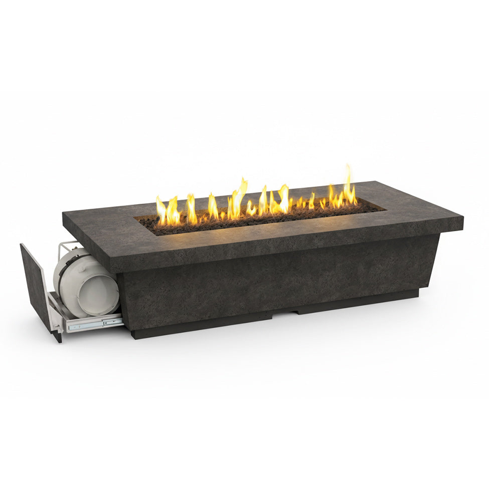 American Fyre Designs Contempo Long LP Select 76-Inch Rectangular GFRC Chat Height Propan Gas Fire Table