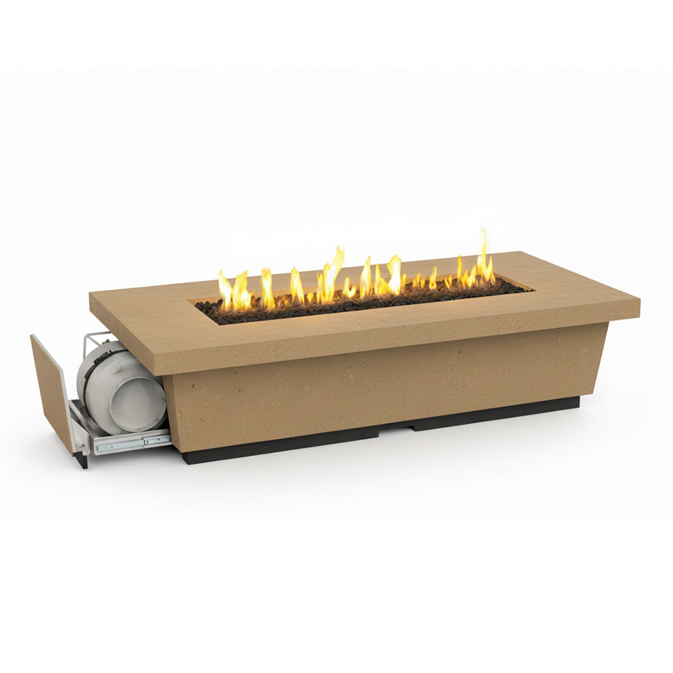 American Fyre Designs Contempo Long LP Select 76-Inch Rectangular GFRC Chat Height Propan Gas Fire Table