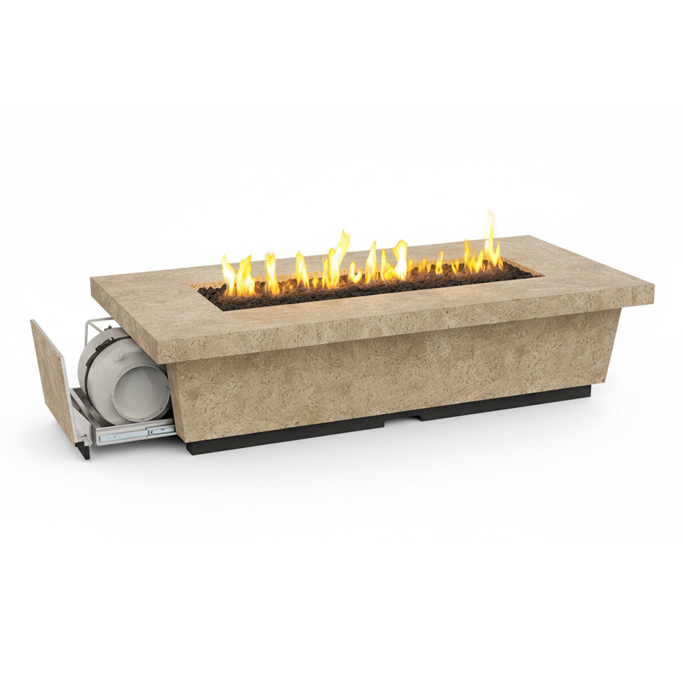 American Fyre Designs Contempo Long LP Select 76-Inch Rectangular GFRC Chat Height Propan Gas Fire Table