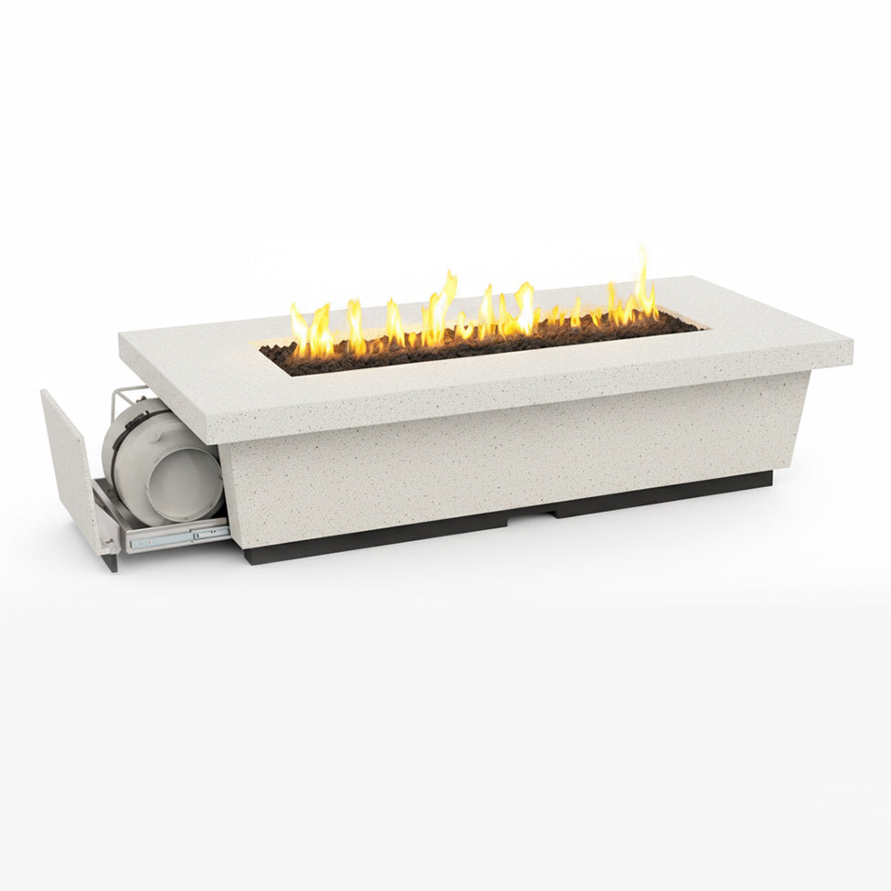 American Fyre Designs Contempo Long LP Select 76-Inch Rectangular GFRC Chat Height Propan Gas Fire Table