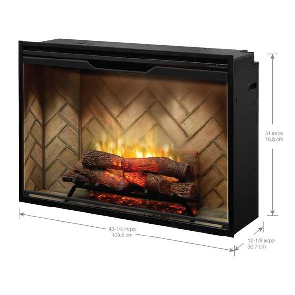 Revillusion 42-inch Built-In Electric Firebox with Front Glass and Plug Kit, Herringbone - RBF42-FG