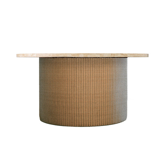 Lloyd Flanders Universal Loom 48" Round Fire Table with Gray Travertine Top 86299-70T - Main Product Image