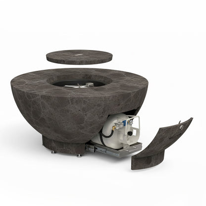 American Fyre Designs 48" Round GFRC Chat Height Propane Fire Bowl (GFRC Cover included)