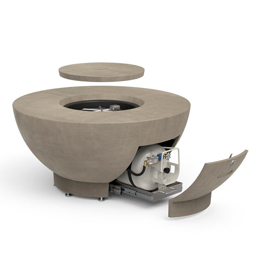 American Fyre Designs 48" Round GFRC Chat Height Propane Fire Bowl (GFRC Cover included)