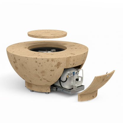 American Fyre Designs 48" Round GFRC Chat Height Propane Fire Bowl (GFRC Cover included)