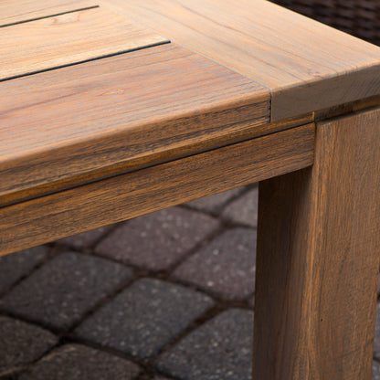 Lloyd Flanders Teak 63-84" Butterfly Leaf Umbrella Dining Table 286095 - Detail 5