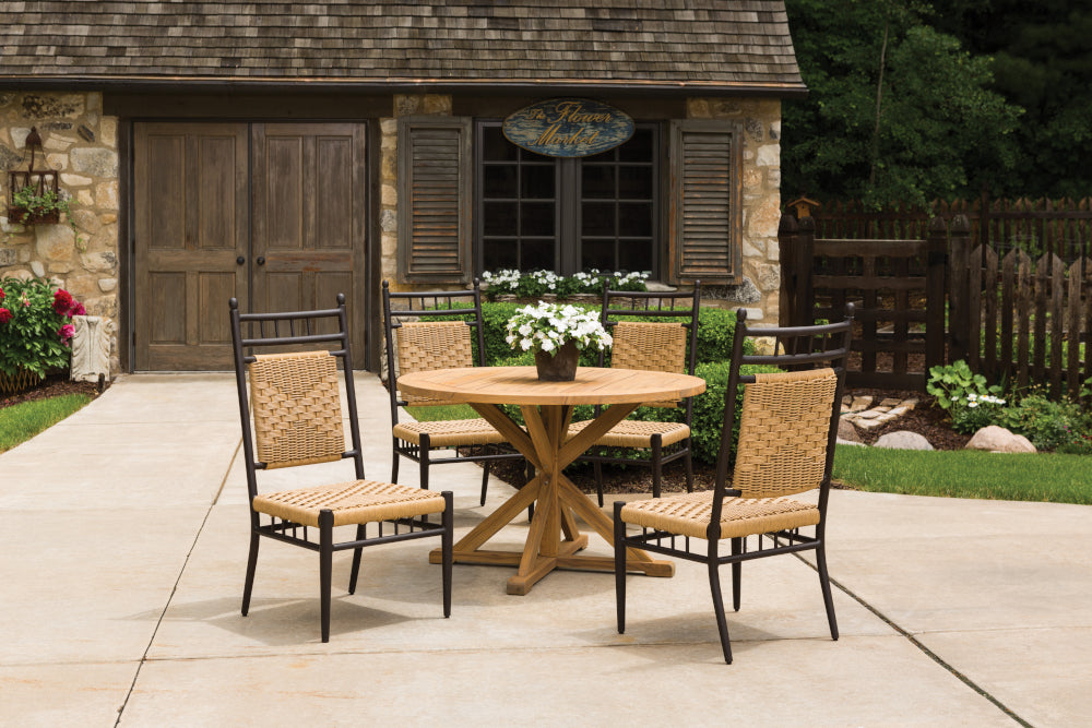 Lloyd Flanders Teak 48" Round Cross Base Dining Table 286148 - Detail 2