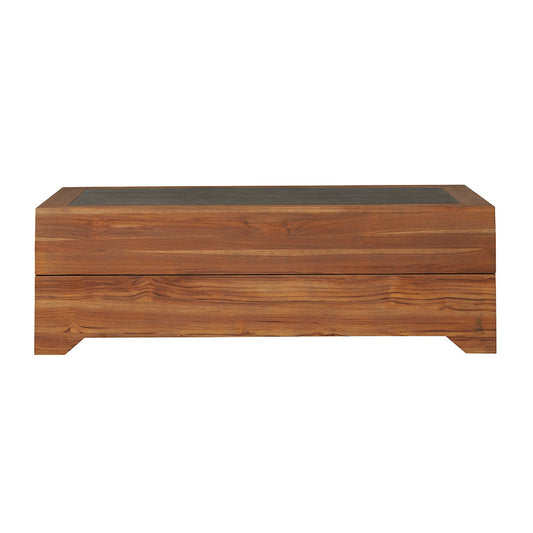 Lloyd Flanders Teak 54" Rect. Cocktail Table with Faux Concrete Inset 286341 - Main Product Image
