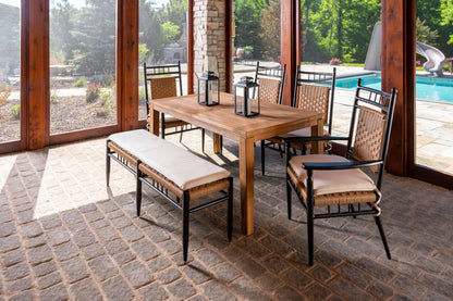 Lloyd Flanders Teak 63-84" Butterfly Leaf Umbrella Dining Table 286095 - Detail 3