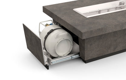 American Fyre Designs Contempo Long LP Select 76-Inch Rectangular GFRC Chat Height Propan Gas Fire Table