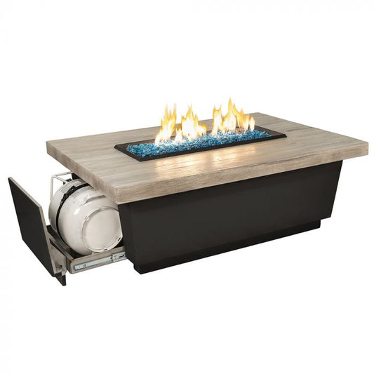 American Fyre Designs™ Silver Pine Reclaimed Wood Contempo Select Chat Height Firetable, LP-785-BA-SP-M4PC