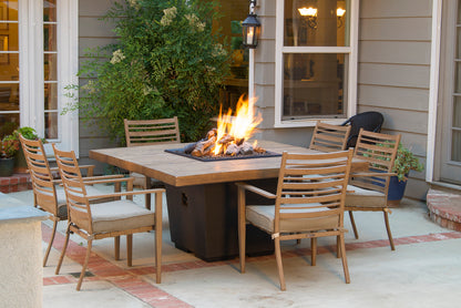 American Fyre Designs Reclaimed Wood Cosmopolitan Square Dining Firetable
