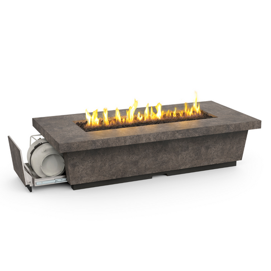 American Fyre Designs Contempo Long LP Select 76-Inch Rectangular GFRC Chat Height Propan Gas Fire Table