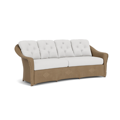 Lloyd Flanders Reflections Crescent Curved Sofa with Premium Hand-Crafted Wicker