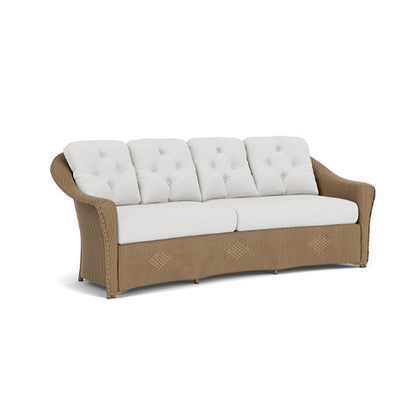 Lloyd Flanders Reflections Crescent Curved Sofa with Premium Hand-Crafted Wicker