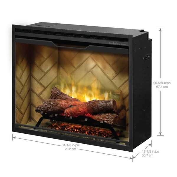 Revillusion® 30-inch Built-in Electric Firebox with Front Glass and Plug-Kit, Herringbone - RBF30-FG