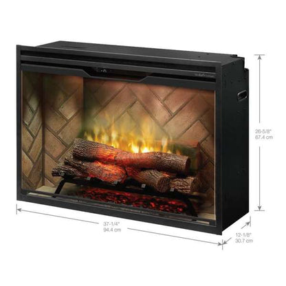 Revillusion® 36-inch Built-In Electric Firebox with Front Glass and Plug Kit, Herringbone - RBF36-FG