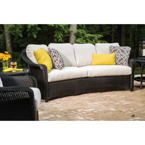 Lloyd Flanders Reflections Crescent Curved Sofa with Premium Hand-Crafted Wicker
