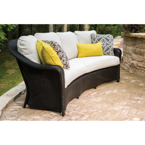 Lloyd Flanders Reflections Crescent Curved Sofa with Premium Hand-Crafted Wicker