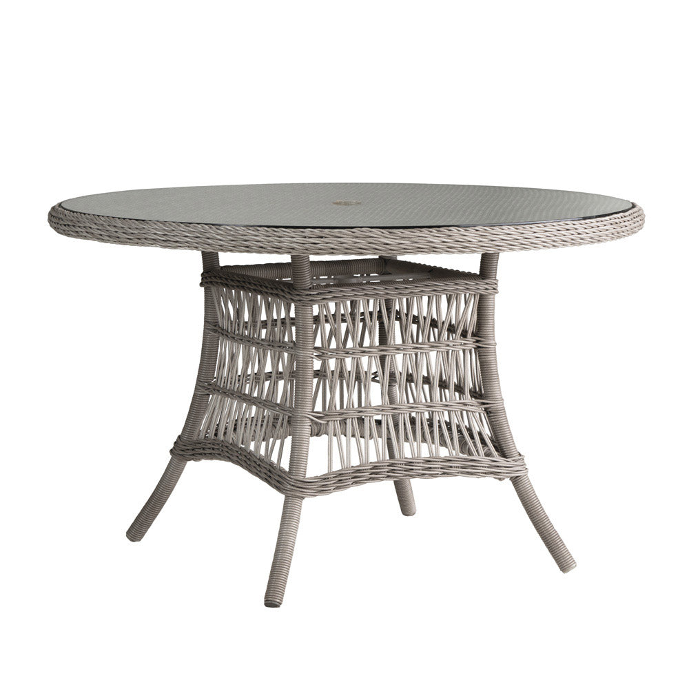 Lloyd Flanders Mackinac 48" Round Umbrella Dining Table with Woven Top 273248 - Detail 1