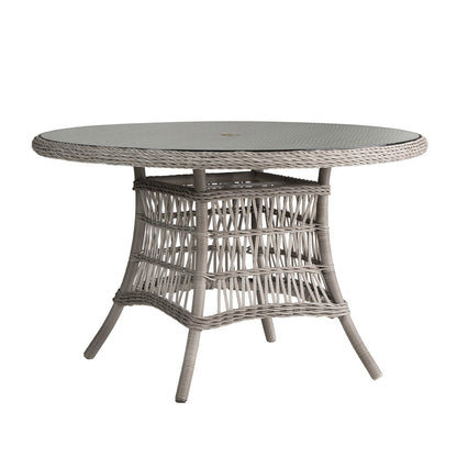 Lloyd Flanders Mackinac 48" Round Umbrella Dining Table with Woven Top 273248 - Detail 1