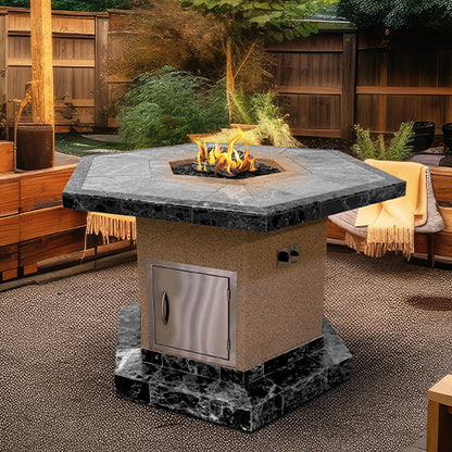 Cal Flame® 61-inch Hexagon Fire Pit Table - FPT-H1050T