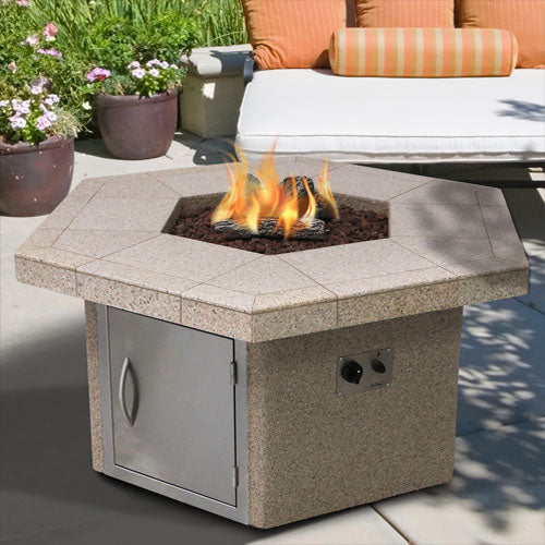 Cal Flame® 55-inch Hexagon Fire Pit Table - FPT-H401M