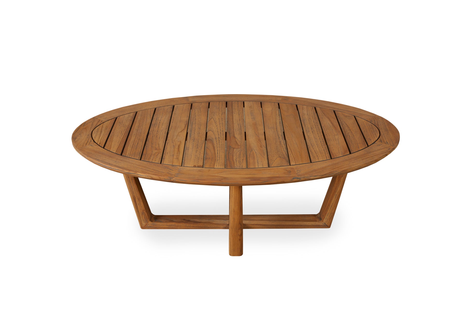 Lloyd Flanders Teak 48" Oval Sled Base Cocktail Table 286344 - Detail 2