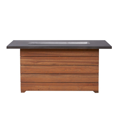 Lloyd Flanders Teak 52" Rect. Fire Table with Faux Concrete Top 286098 - Detail 1