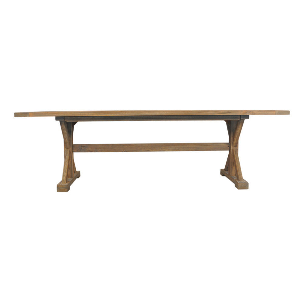 Lloyd Flanders Teak 99" Rectangular Trestle Base Dining Table 286100 - Detail 1