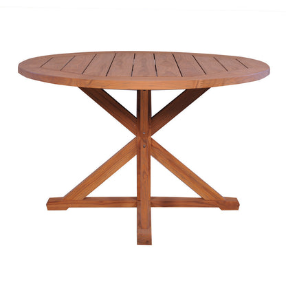 Lloyd Flanders Teak 48" Round Cross Base Dining Table 286148 - Detail 1