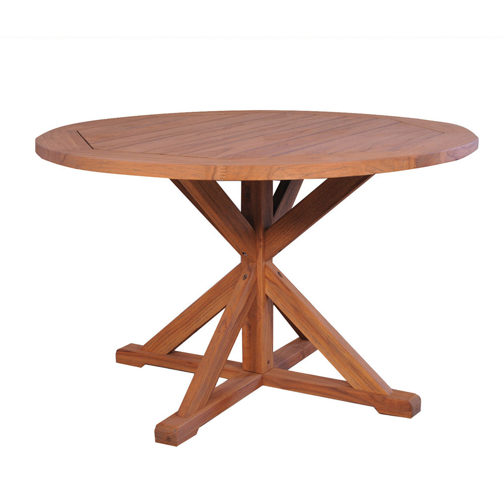 Lloyd Flanders Teak 48" Round Cross Base Dining Table 286148 - Main Product Image